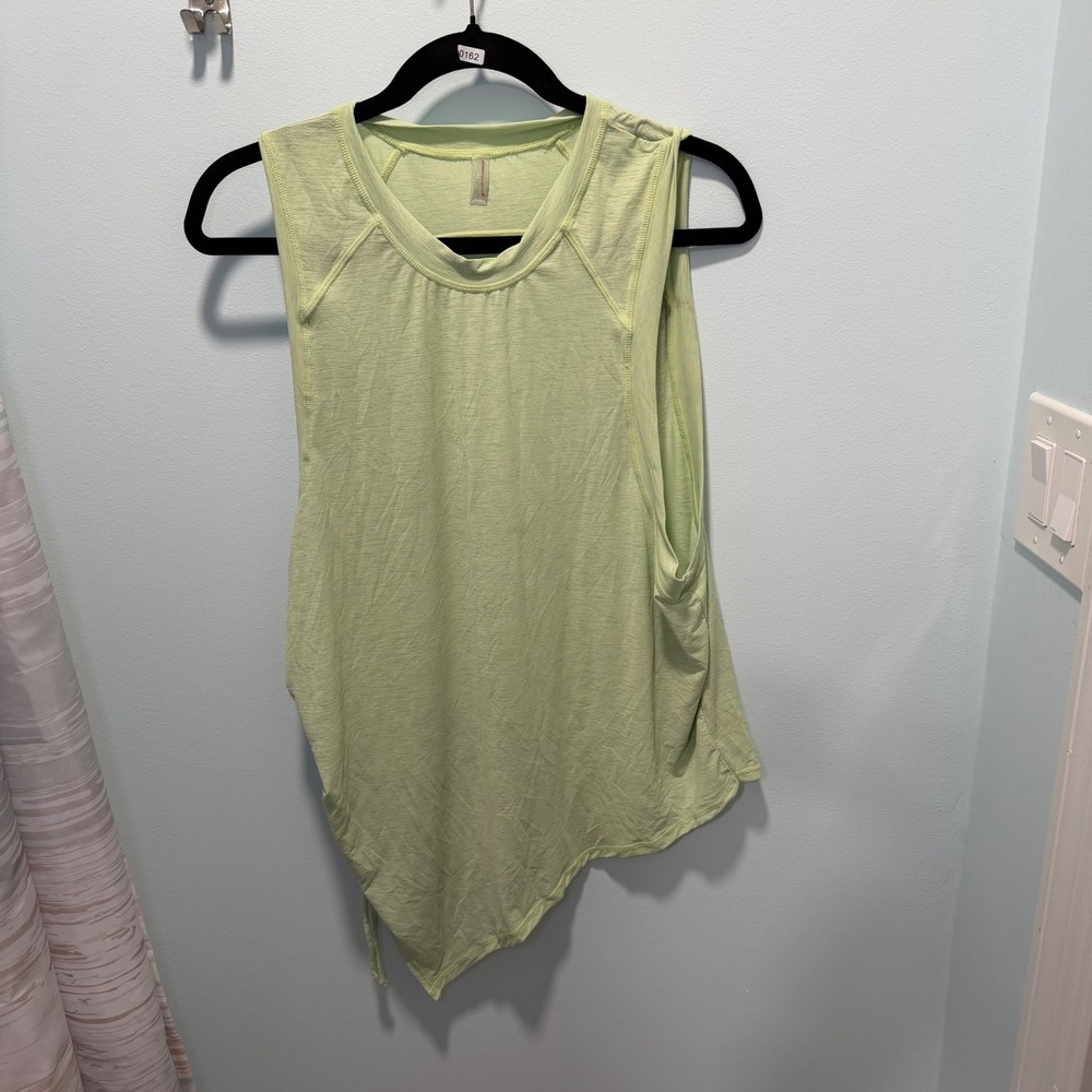 Free People Movement Muscle Tank Lime Green‎ Medium Asymmetrical Athleisure Gym